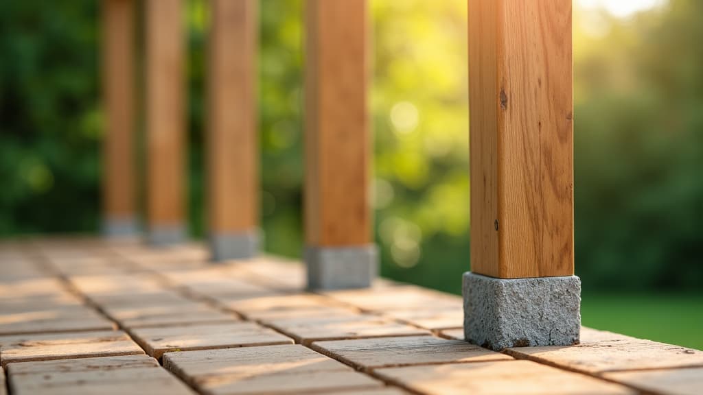 side by side background of a deck post repair in Helena, AL