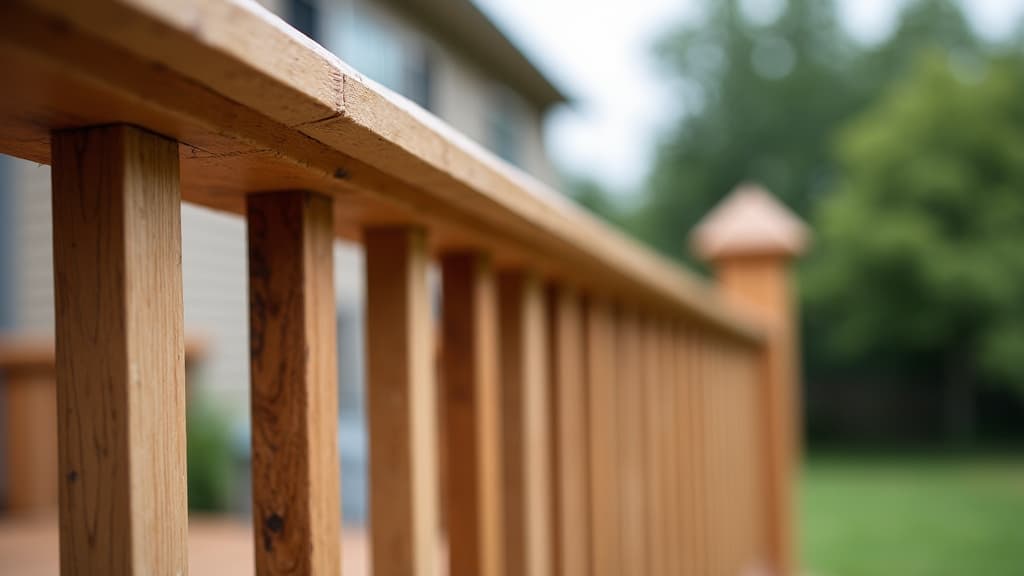 deck railing with new and old spindles