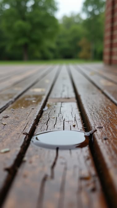 natural wood deck after restoration process