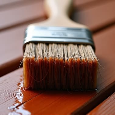 professional applying the best stain for pressure treated wood in Mountain Brook