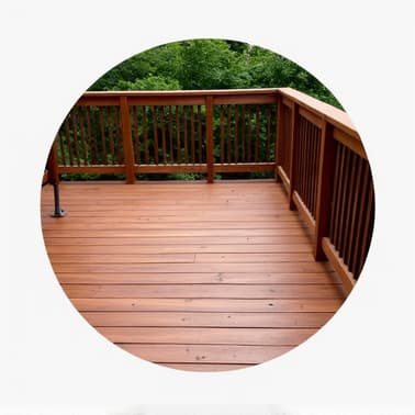 freshly stained and restored deck