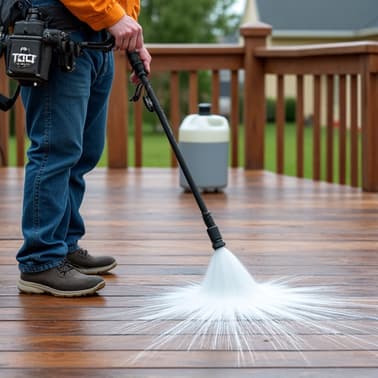 professional soft washing process for composite deck