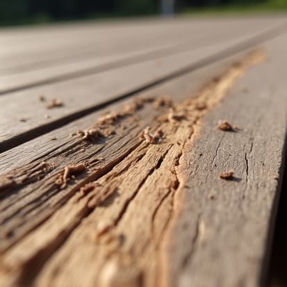 Deck with rotted boards being prepped for repair before staining in Hoover, AL