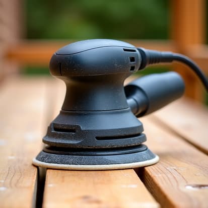 Mechanical deck sanding for restoration in Hoover, AL, to prepare for staining