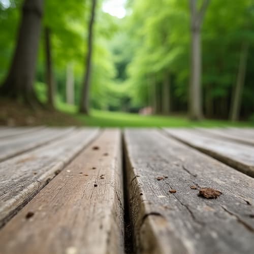 weathered mountain brook deck before restoration