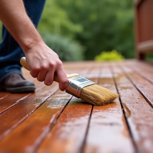 professional deck staining manual brushing detail