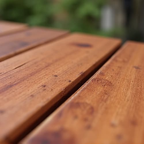 Ipe deck with peeling and flaking finish due to improper staining