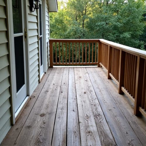 old weathered deck before restoration in Birmingham AL