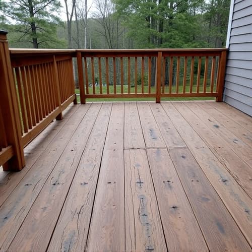 Weathered deck before restoration in Birmingham, AL