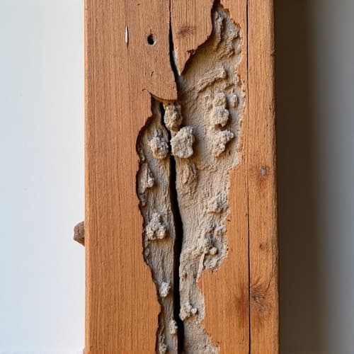 Deck joist with significant wood rot damage in a Birmingham deck