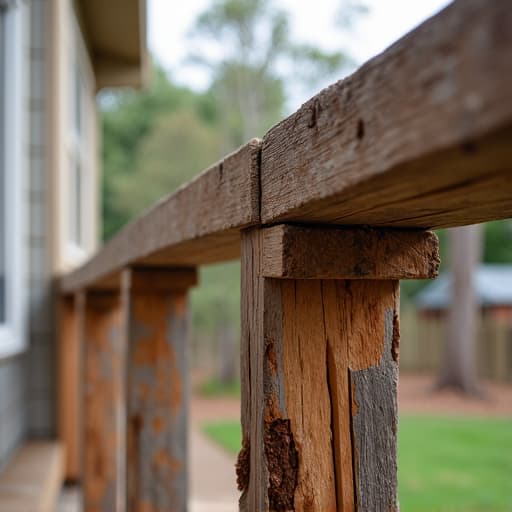 Deck repair in Cahaba Heights, focusing on structural reinforcement and wood rot fixes by Alabama Deck Restoration