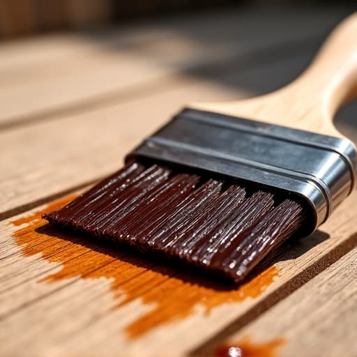Professional applying oil-based stain to a deck in Vestavia Hills, AL