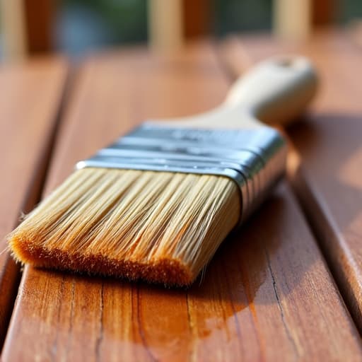 Deck staining process in Mountain Brook with a technician applying stain to a wooden deck, ensuring premium wood protection against UV and moisture.
