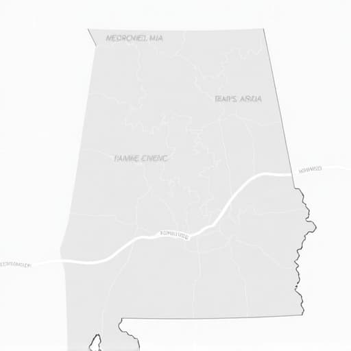 Map showing deck restoration service area around Birmingham, Alabama