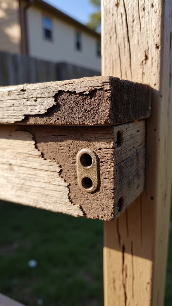 homeowner inspecting deck for repair