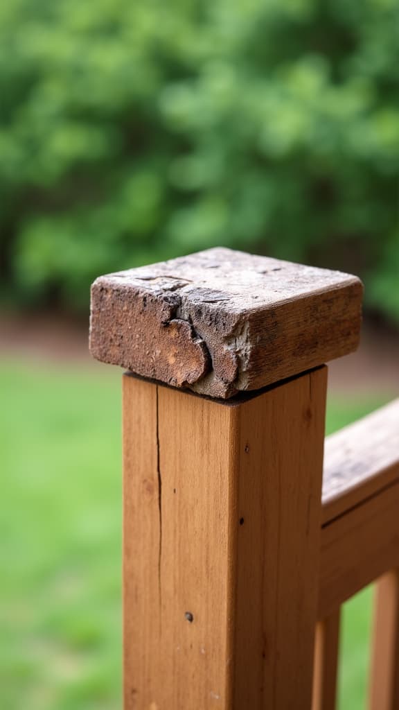 homeowner inspecting their wooden deck for repair in vestavia hills al