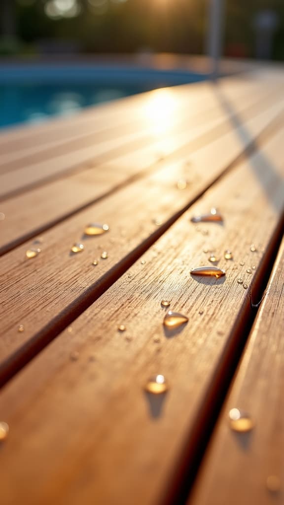 Wood pool deck sealing and restoration in Birmingham, AL