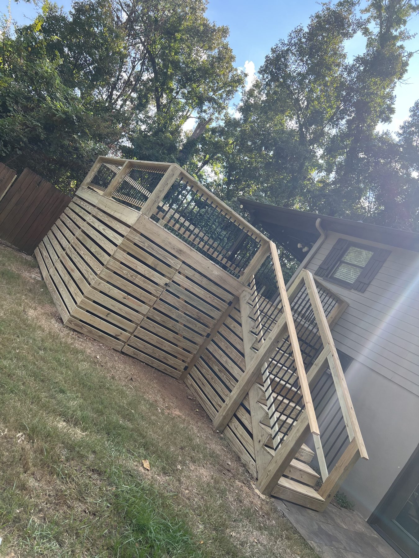 Deck in Cahaba Heights after professional staining